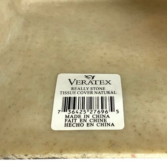 Veratex Really Stone Beige Square Tissue Box Cover Heavy Natural Bathroom Decor - Picture 6 of 6